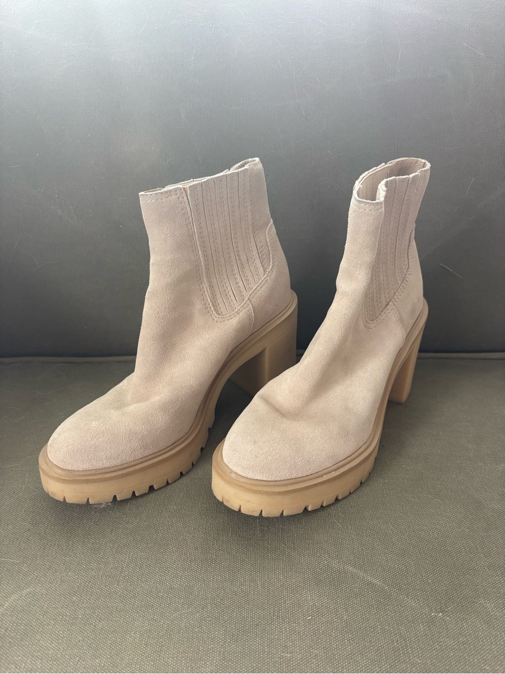 Dolce Vita Cream Platform Chelsea Booties